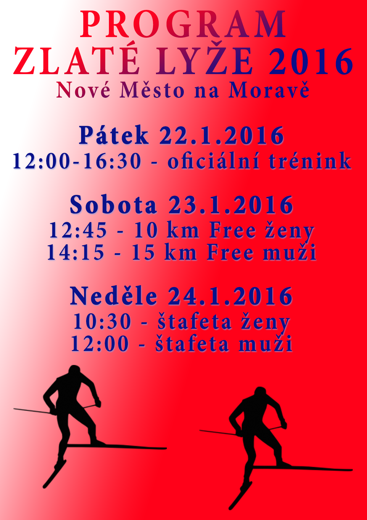 Pozvánka na Světový pohár v běhu na lyžích - Zlatá lyže 2016