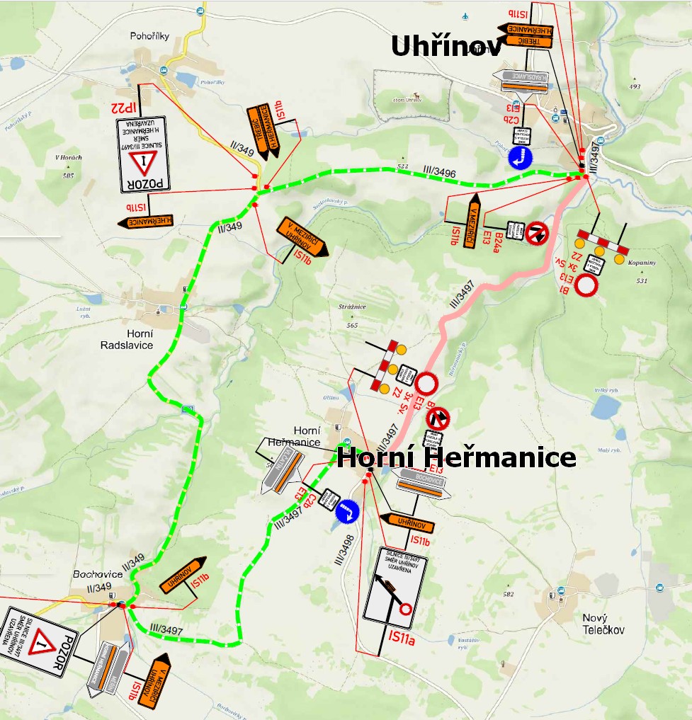 Od soboty bude až do konce srpna uzavřena silnice mezi Uhřínovem a Horními Heřmanicemi