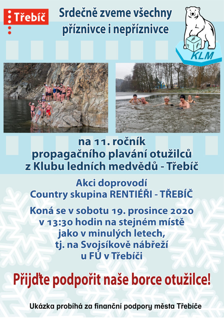 Klub ledních medvědů Třebíč zve na plavání otužilců v řece Jihlavě