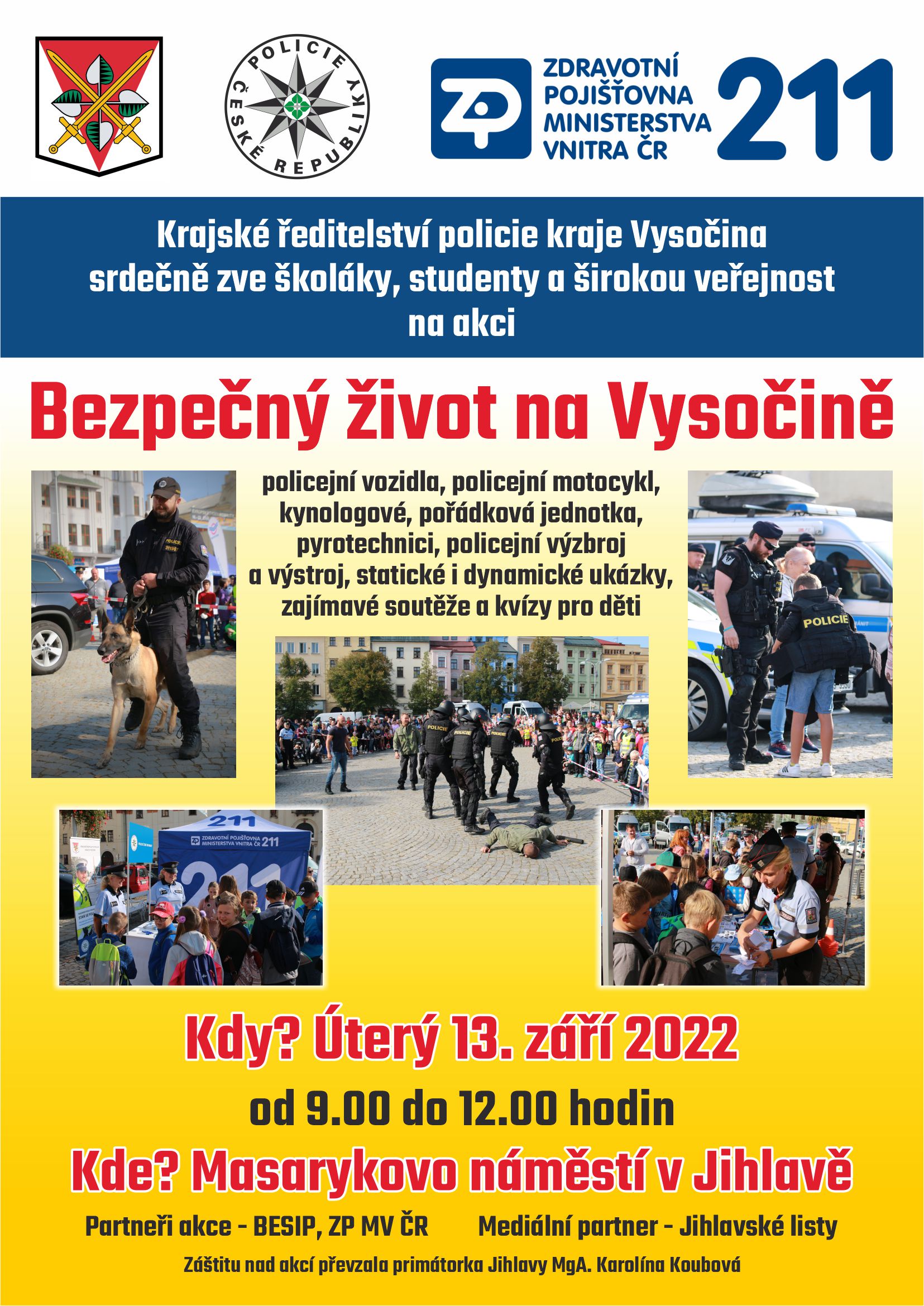 Masarykovo náměstí v Jihlavě obsadí policisté