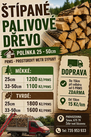 ŠTÍPANÉ PALIVOVÉ DŘEVO