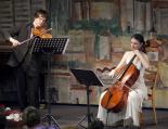 Příjemné rytmy houslí a violoncela Jahodového dua zakončili sezónu 2014/2015 Kruhu přátel hudby.