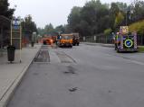 Dnes došlo na autobusovém nádraží k úpravě asfaltového povrchu.