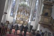 Kostelem zněla nekonečná vibráta pětičleného mužského sboru Ensemble Organum v rámci hudebního festivalu Concentus Moraviae.
