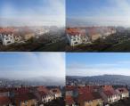 Hustá mlha nad Meziříčím se v neděli ráno rekordně rychle rozpustila (od 8.15-8.30) a začalo svítit sluníčko.