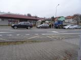 Ranní nehoda na Hornoměstské se střetlo nákladní a osobní auto. Nehoda se obešla bez zranění.