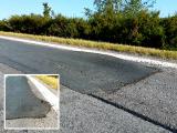 Na obchvatu u Velkého Meziříčí ve stoupání ve směru na Třebíč opět vyrůstají nebezpečné boule asfaltu.