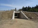 Nový viadukt na železniční trati Ořechov-Křižanov. Podjezd od obce Sviny a Kociánky Březejc ke křižanovskému letišti a RS Drak.