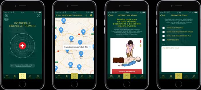 Nová mobilní aplikace Zdravotnické záchranky Kraje Vysočina pomůže záchranářům najít místo nehody