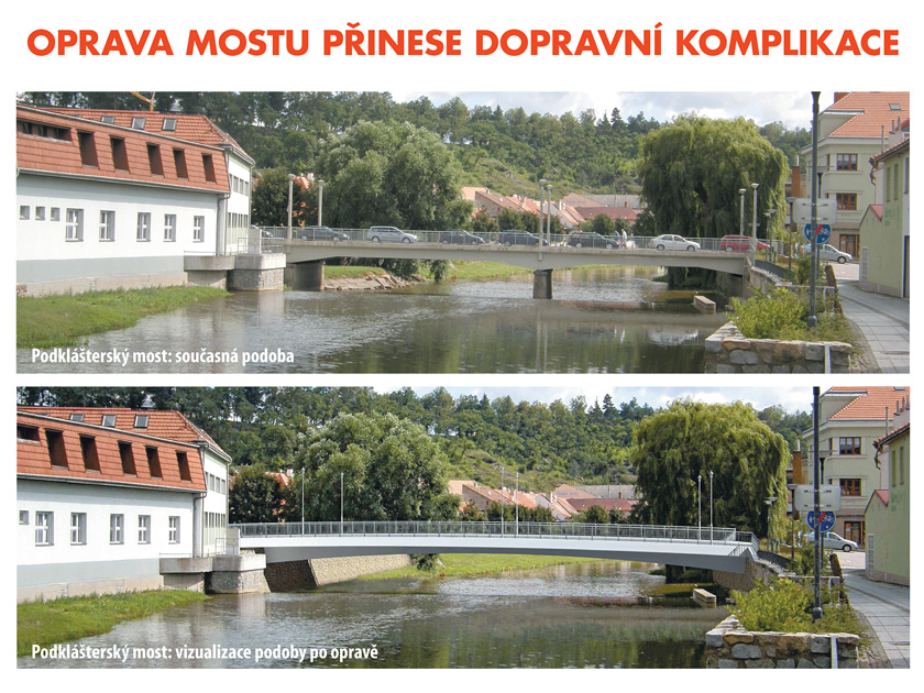 Oprava mostu v centru Třebíče přinese dopravní komplikace