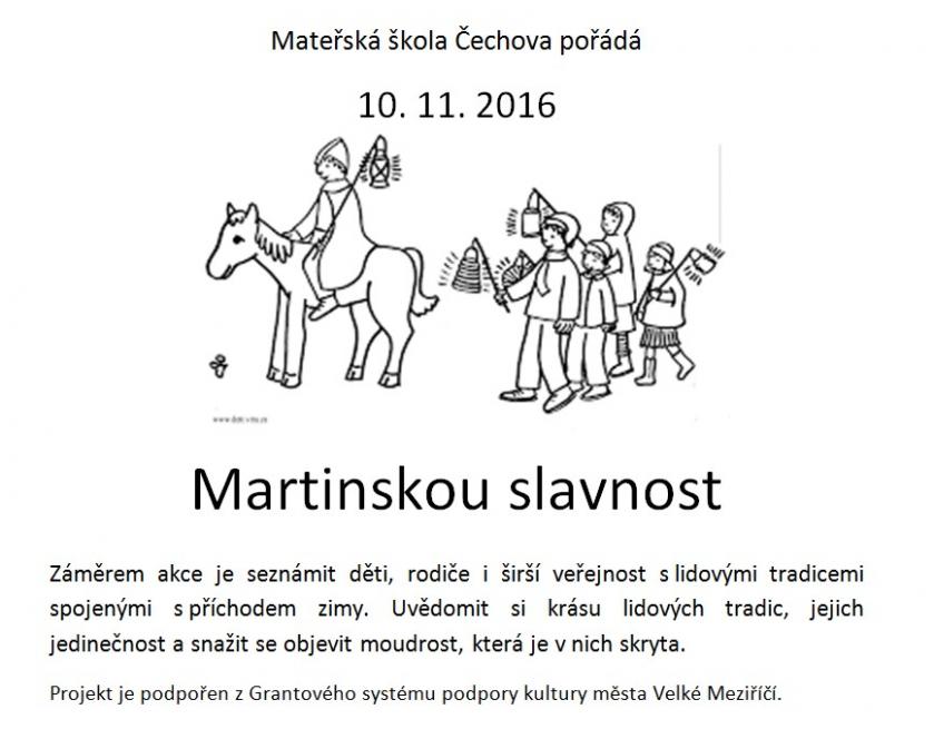 Mateřská škola Čechova pořádá Martinskou slavnost