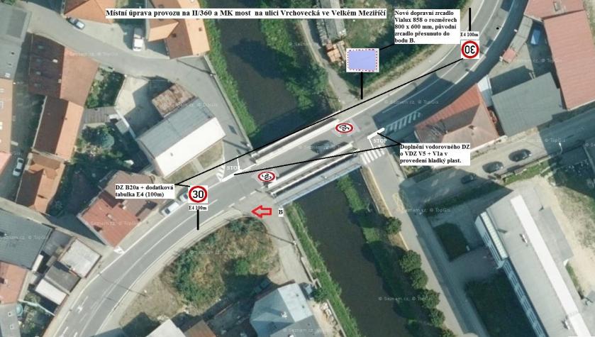 Značení u mostu na Vrchovecké projde změnami kvůli zvýšení bezpečnosti dopravy