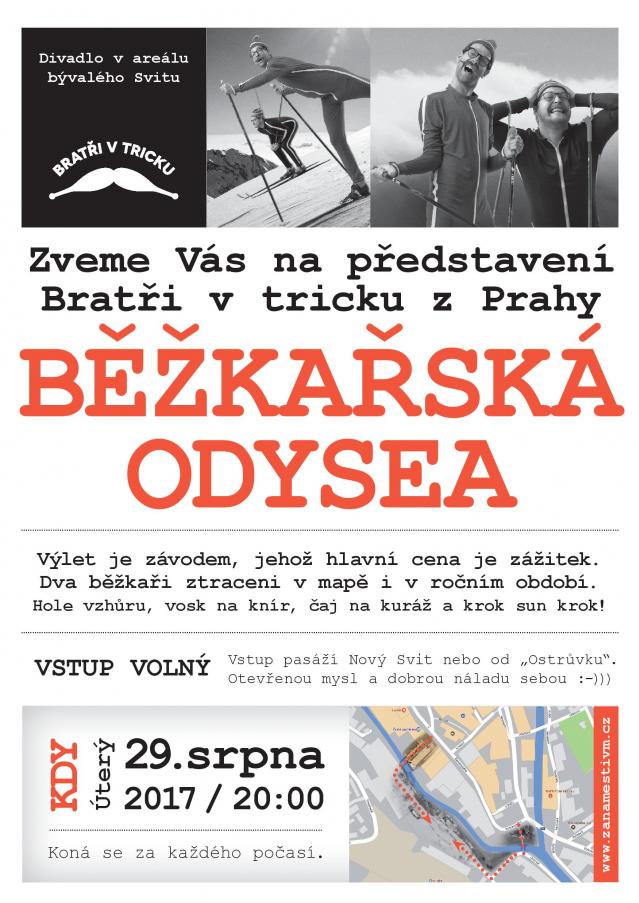 Občanská iniciativa Za Náměstí VM Vás zve na představení Bratři v tricku z Prahy - BĚŽKAŘSKÁ ODYSEA