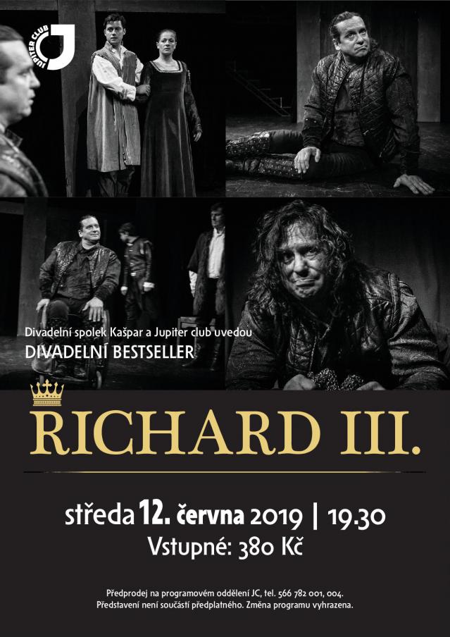 Náhradní představení Richard III. bude 12. června
