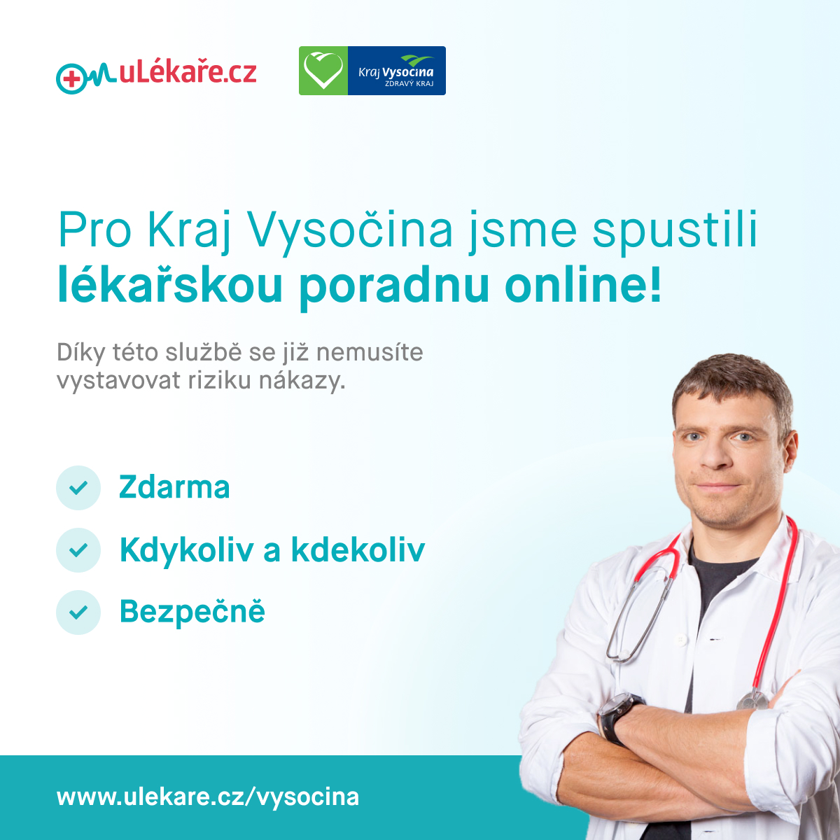 Bezplatná online lékařská poradna na Vysočině funguje v prvním kraji z celé ČR