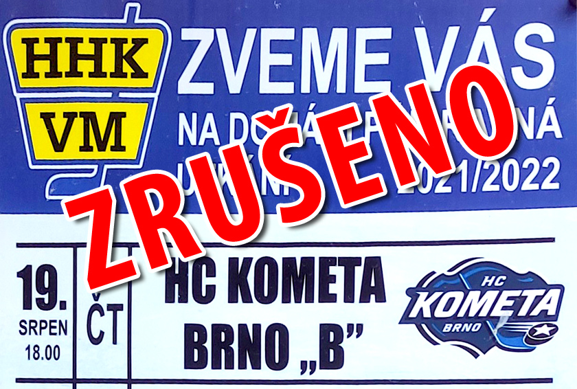 HHK Velké Meziříčí dnes proti HC Kometa Brno B nenastoupí