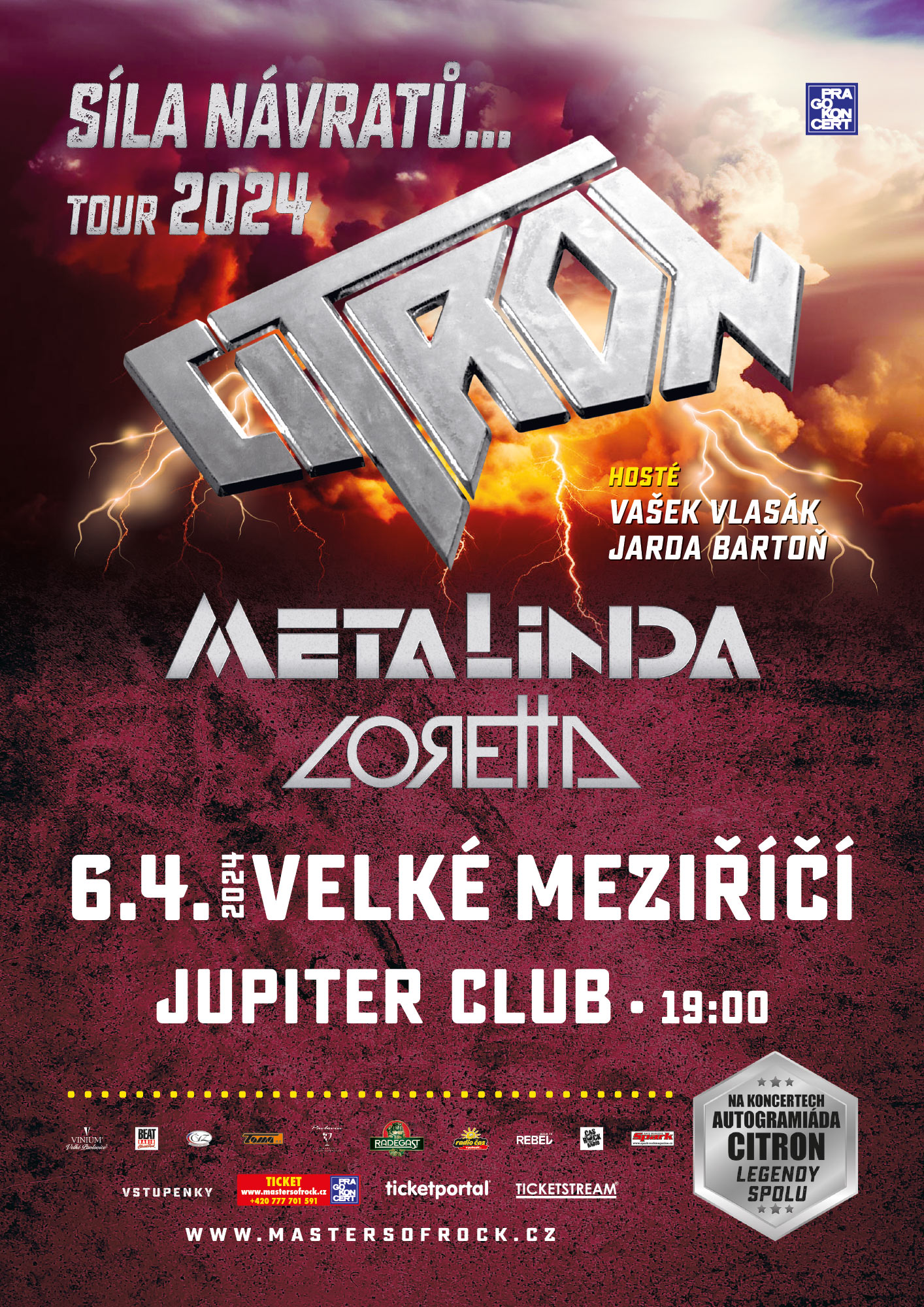 České a Slovenské heavy-metalové legendy CITRON a METALINDA vyrážejí na jaře na společné turné!